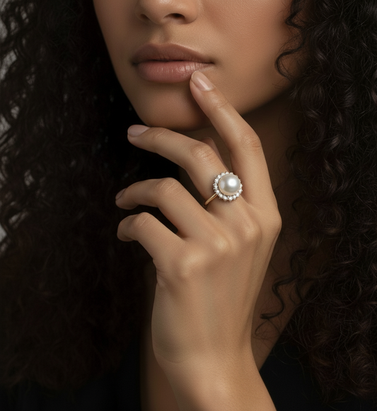 Effortless Elegance | Simple S925 Silver Ring with 8-9mm Freshwater Nucleus-Free Pearl